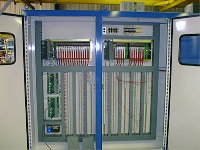 Panel being debugged prior to shipping